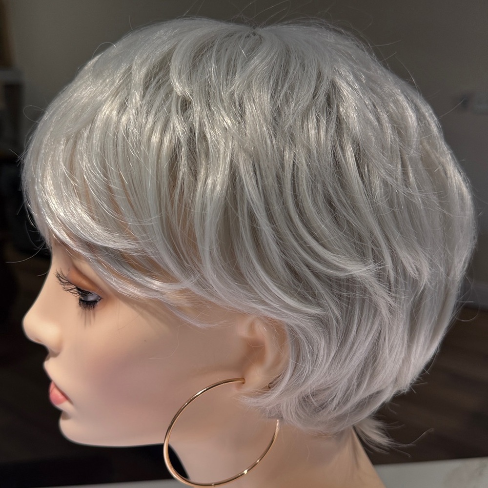HAIR Pixie with bangs Light Gray/Silver/White - Picture 8 of 10